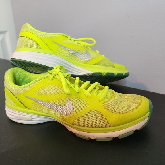 Nike Training Dual Fusion Tr Neon/Bright Yellow, White, Silver And Green 7.5 - Picture 1 of 14
